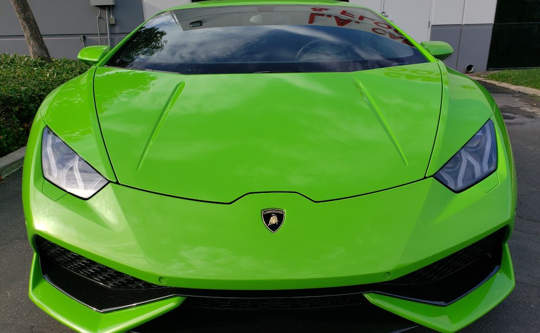Cars And Coffee Corona  green Lambo